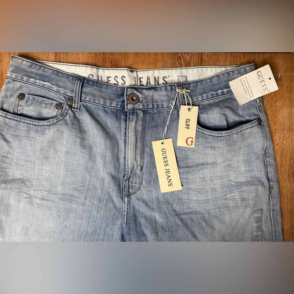 Guess Men’s Cliff Bootcut Jeans Light Wash Denim 38x32 NWT Y2K - Picture 3 of 6